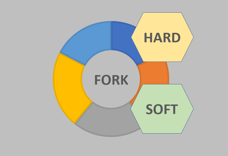 What are hard and soft forks in blockchain?